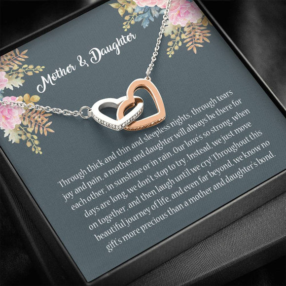 Mother And Daughter Interlocking Heart Necklace