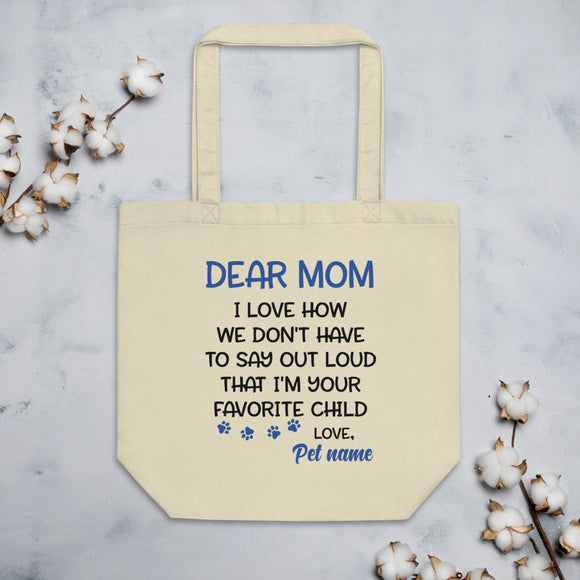 Customised Dear Mom Mother's Day Gifts Eco Tote Bag